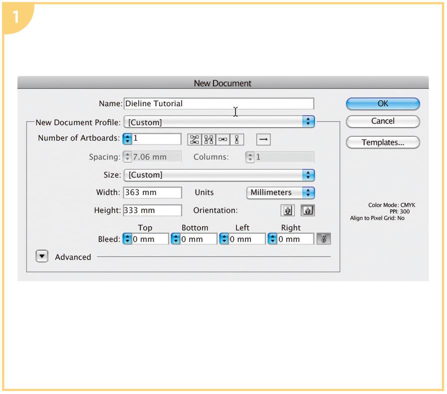 setting up your file, paper box dieline template