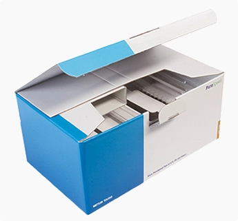 F flute corrugated box, tuck top snap bottom corrugated printed box, custom diecut corrugated box, printed folding carton