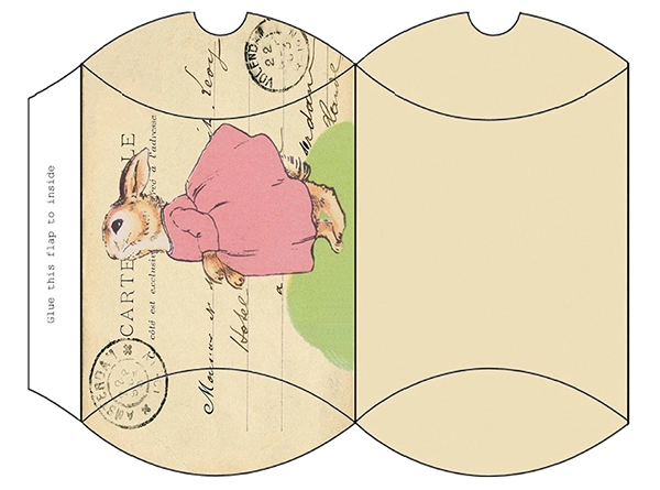 bunny pillow box, pillow style box, pillow like paper bag, creative paper box design
