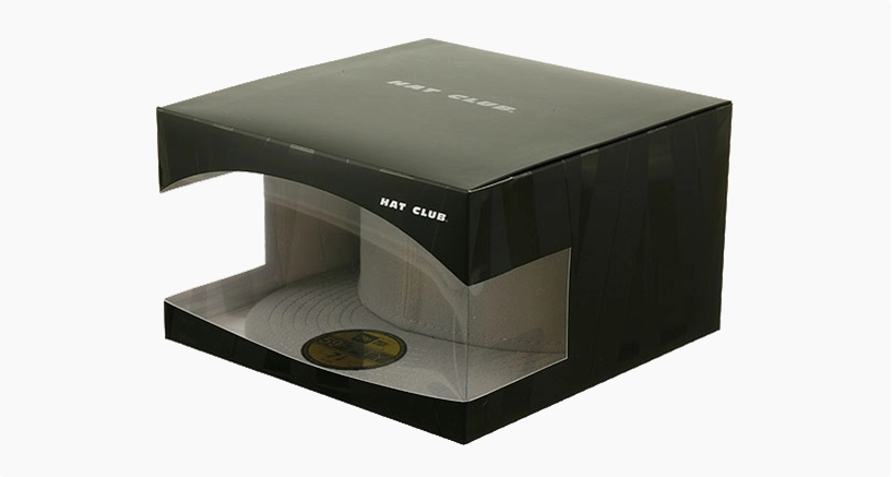 cap display box with the clear plastic window