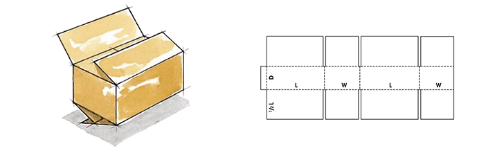 center special overlap slotted carton box style, CSO style corrugated printed box