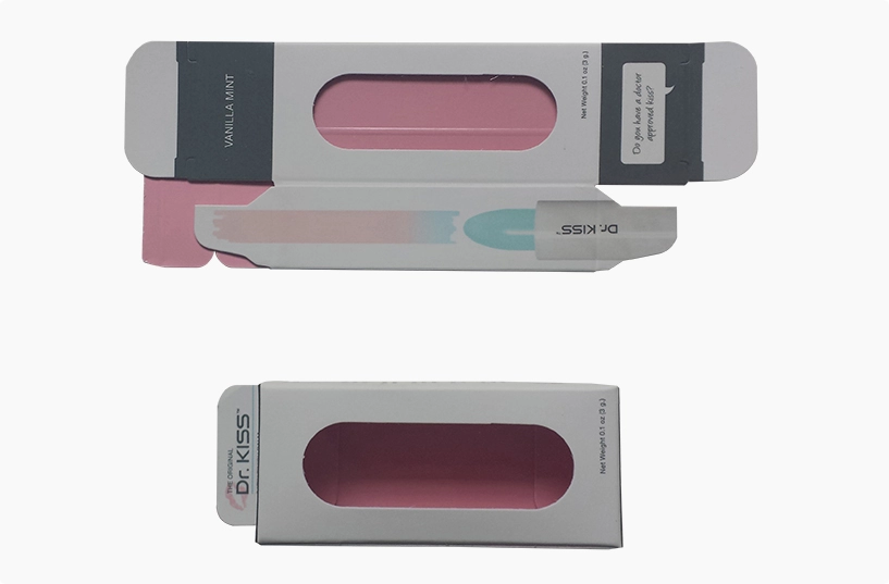 lip balm box with clear PVC window