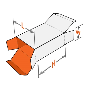 how to measure the length width height of the reverse tuck end box