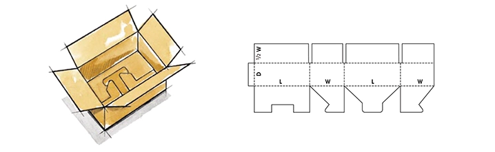 snap bottom with RSC top carton box, corrugated printed box