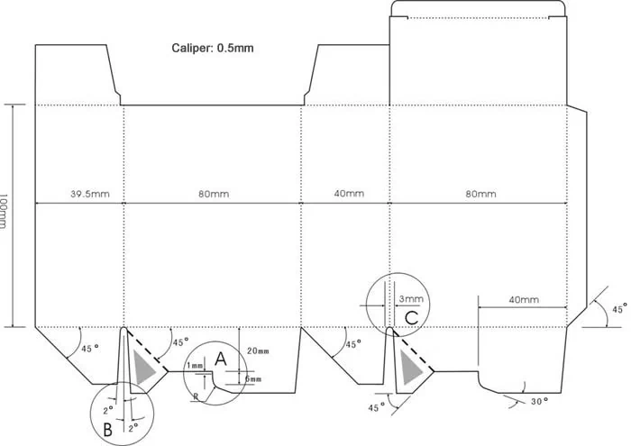 custom paper box dieline template