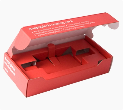 Red color printed paper electronics box with the paper insert, electronics packaging boxes