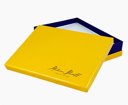 chocolate paper box, lift off lid rigid paper box, paper printed box, custom paper box, food packaging box, food folding cartons