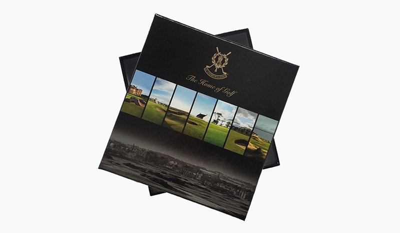 glossy black rigid box with lift off lid, cardboard gift box