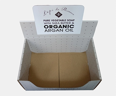 die cut paper box, corrugated die-cut box, corrugated display box