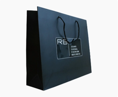 custom printed paper bag with spot uv logo