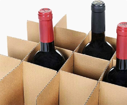 corrugated partitions, dividers for wine carton box, corrugated printed box